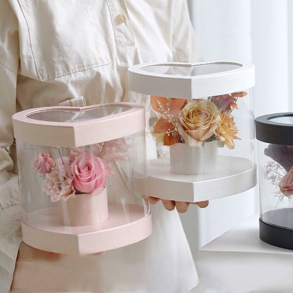 

heart for floral flower arrangements pvc transparent wedding decor valentines day christmas gift cosmetic box packaging