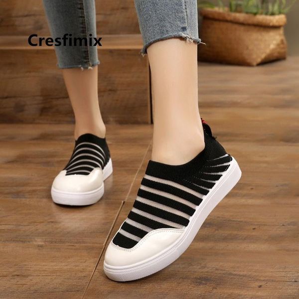 

cresfimix chaussures pour femmes women fashion round toe black breathable flat shoes ladies casual comfort anti skid shoes c5540