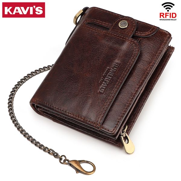 

kavis brand casual men's wallet classic style genuine leather short male purse multi-function card holder money bags quality new, Red;black