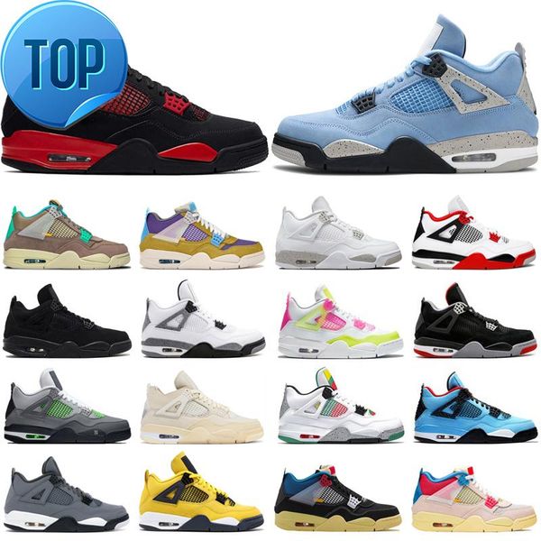 

jumpman 4s basketball shoes for men women 4 red thunder university blue black cat oreo desert moss taupe haze bred mens trainers sport w