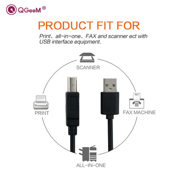 

43fga high b speed to male usb cable data sync for 3d label printer lenovo 1m 1.5m 2m 3m 5m