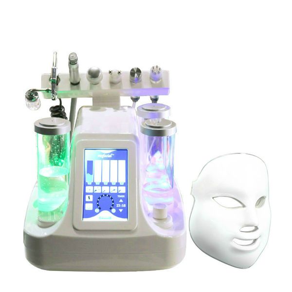 

portable 7 in 1 hydra microdermabrasion water hydra dermabrasion bio ultrasound rf cold hammer oxygen spray 7 colors pdt led facial mask