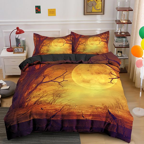 

happy halloween bedding set for kids 2/3pcs duvet cover sets pumpkin decor moon night comforter covers twin full queen king size