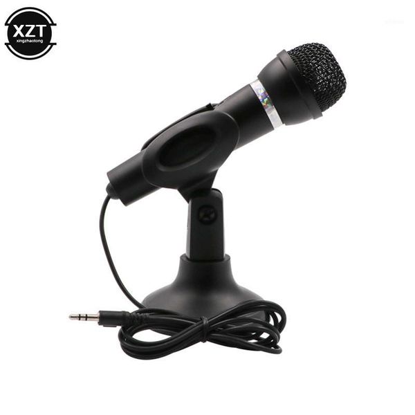 

microphones universal 3.5mm computer deskmicrophone handheld for karaoke music player singing recorder ktv chatting mic with base1