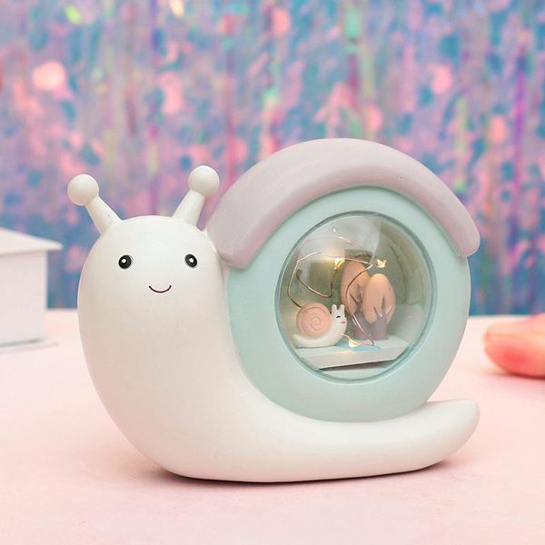 

creative gift cute snails worm time piggy bank night lamp bedside lamp multi-functional resin ornaments