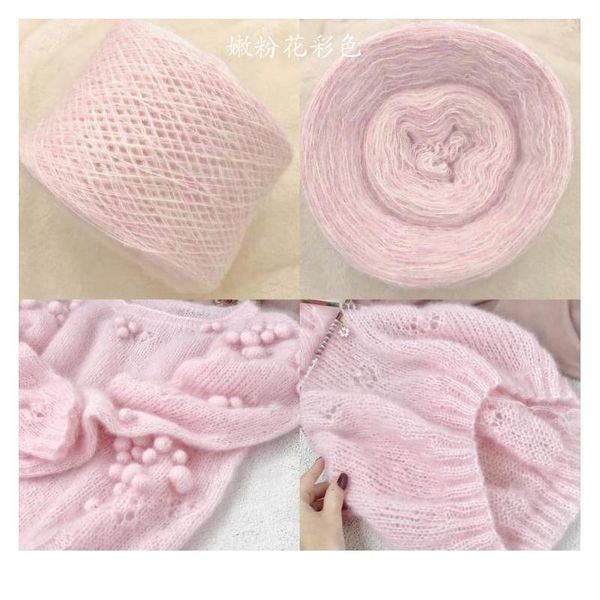 

250g/group wool mohair yarn colorful yarn winter scarf shawl sweater line diy hand-knitted wiring color qylxhs, Black;white