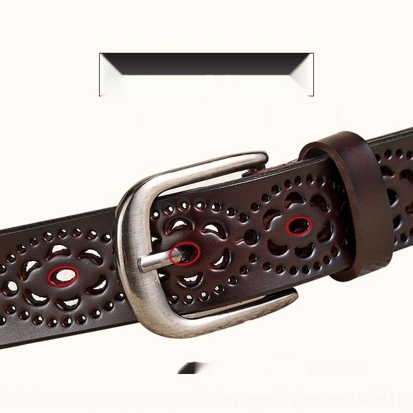 

fh0me женская кожаная полая pinbelt вскользь женщины штрафа украшение pin пояс простой мода кожа чистая универсальным vstt7, Black;brown