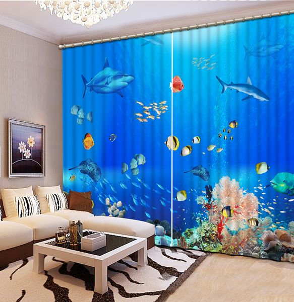 

undersea animal world 3d blackout window curtain for living room office bedroom drapes cortinas