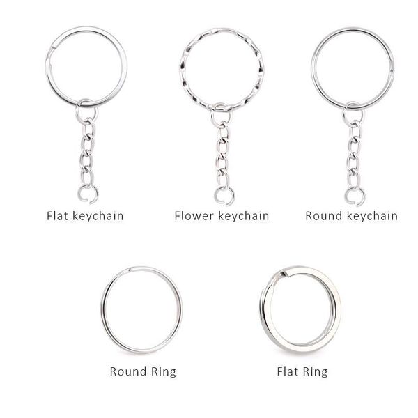 

rhodium plated metal keyring keychain round split ring key holder rings women men gift diy key chains accessories jewelr jllidg