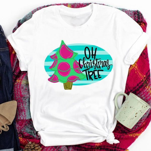 

тройники для женщин леди счастливого рождества мода дерево счастливое настроение симпатичная буква 90s печать футболка одежда верхняя графич, White