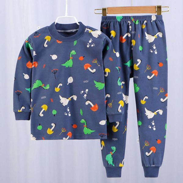 

girls' winter and children's undershirt autumn boys trousers household cloth underwear suit pajamas 0004 hbmv, Blue;red