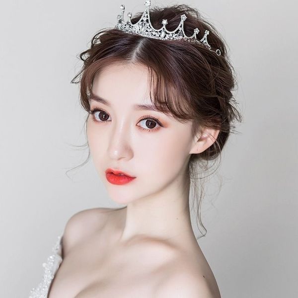 

korean bride headdress wedding accessories crown diamond hair band children baby, Silver