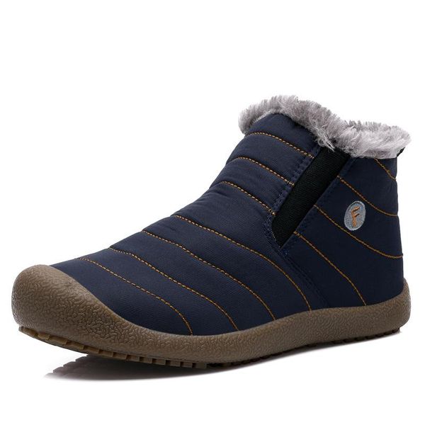 

2020 new ankle boots for men snow boots plush warm winter waterproof winter shoes casual men shoes plus size ing, Black