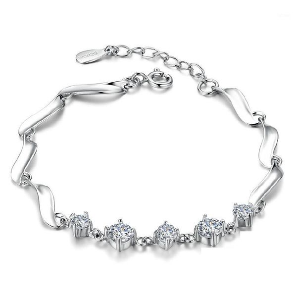 

d30 fashion 925 silver bracelet female cute birthday mother's day anniversary hand jewellry with box1, Golden;silver