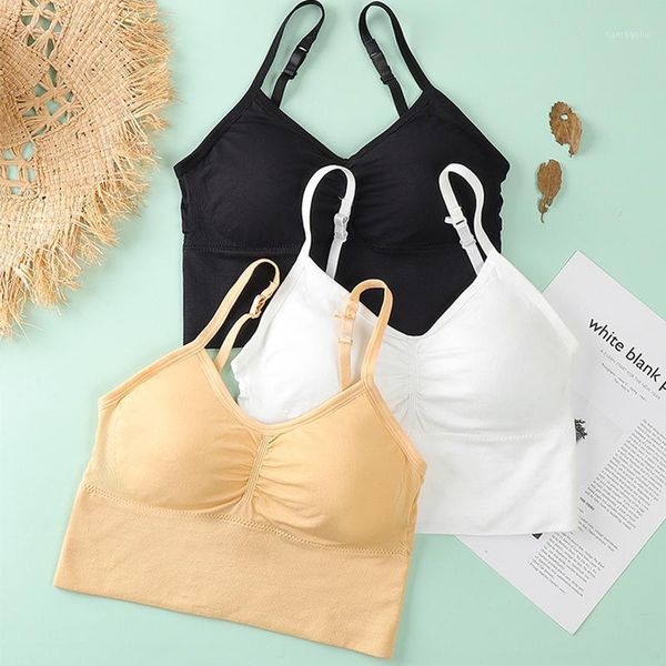 

gym clothing seamless beauty back sports bra women sling wrap chest yoga tube adjustable shoulder strap fitness female underwear1, White;black