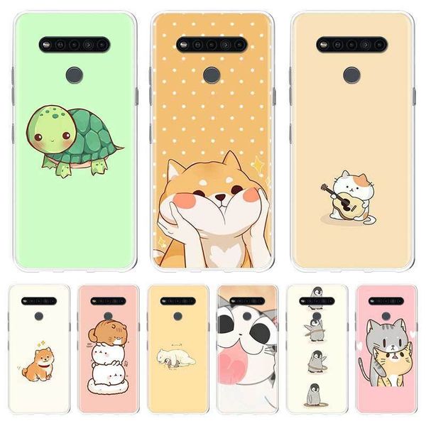 

cute animal axolotl silicone case for lg k40 k40s k41s k50s k51s k61 q51 q60 q61 q70 g6 g7 g8 thinq back cover coque funda shell