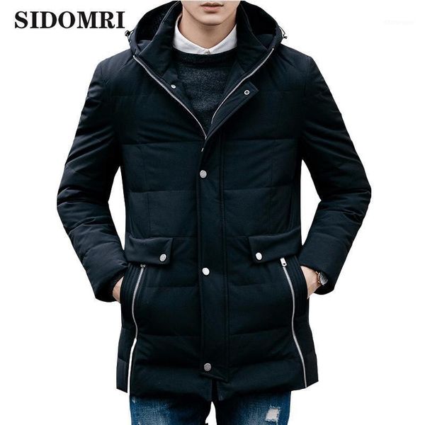 

down jacket for men 80% white duck down medium and long style slim and thick coat for men new style high qualiaty1, Black