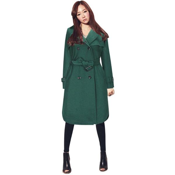 

women's wool & blends sobretudo promotion discount 2021 autumn and winter suit-dress thickening easy long section charge loose coat ove, Black