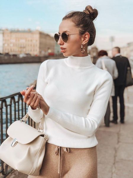 

turtleneck sweater women pullover sweater slim knitted cashmere women autumn winter sweaters 2019 sweter robe pull, White;black