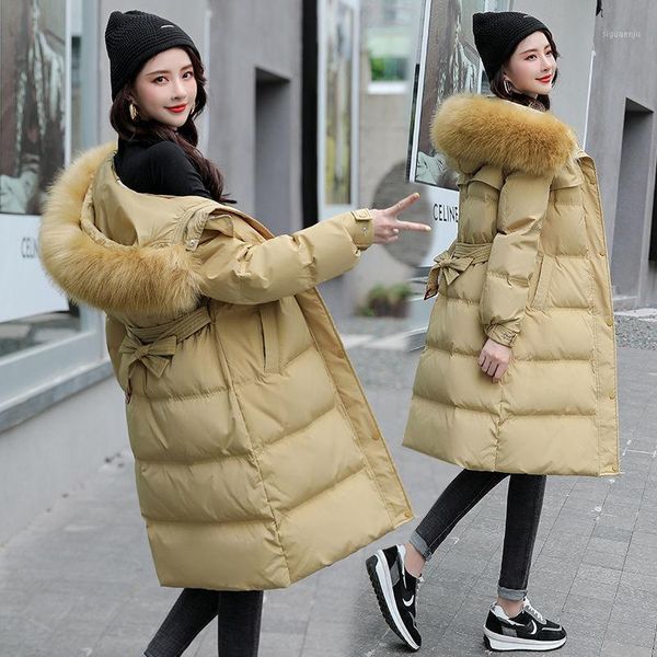 

2021 women winter fashion slim jacket cotton padded warm thicken ladies zipper coat long solid coats parka plus size jackets d101, Black