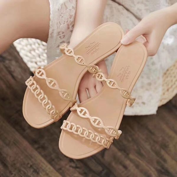 

2020 summer casual style jelly shoes women sandals flats rivet slippers fashion holiday beach woman shoes flip flops size 35-40, Black