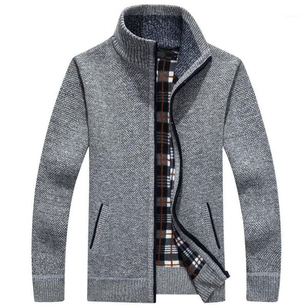 

men's sweaters men's sweater thick knitted jacket white long-sleeved cardigan wool full zipper plus size autumn winter clothing1, White;black