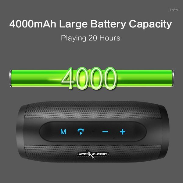 

zealot s16 tws wireless bluetooth speaker portable hifi subwoofer stereo, 4000mah large battery, waterproof outdoor power bank u1