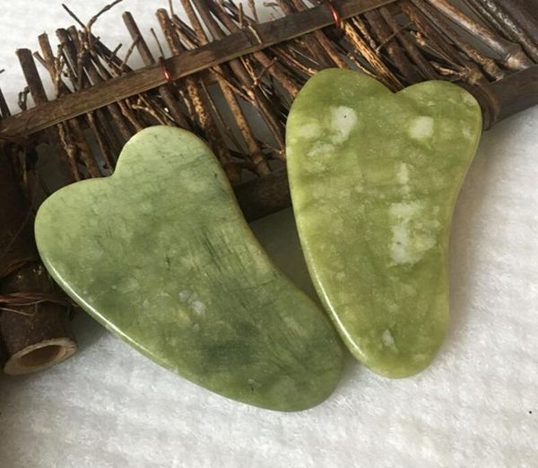 Natural verde jade guasha gua sha massager para desmantelar a massagem terapia