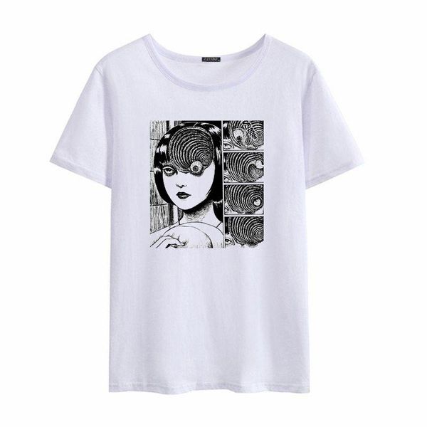 

summer dark japan harajuku fashion casual hip hop short sleeve t shirt horror female slim fun new ulzzang t shirt bbythr lg2010, White