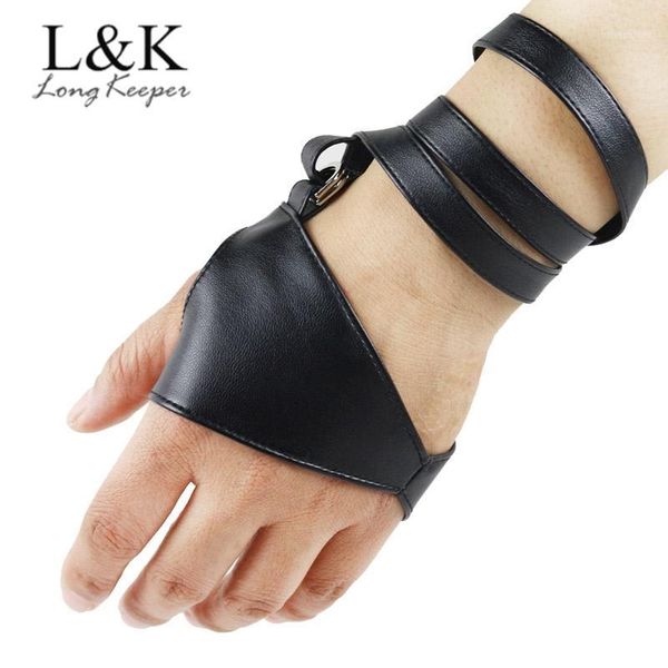 

cool women punk fingerless gloves lady pu leather disco dancing shows mittens female non-slip half finger dance black luvas1, Blue;gray