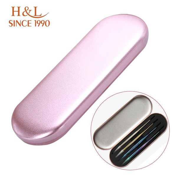

false eyelashes h&l tweezers box exquisite tinplate protection storage eyelash lash extension beauty pencil case makeup tools