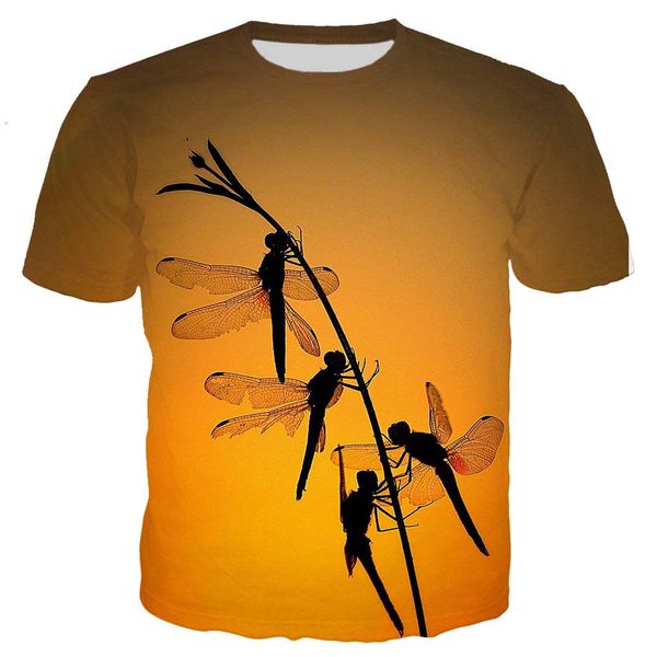 

new cool dragonfly 3d print shirts funny humor plus size men clothing