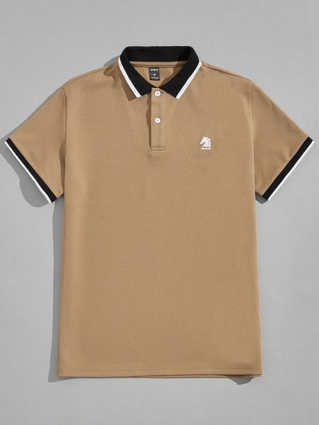 

men horse head embroidery polo shirt k2os#, White;black