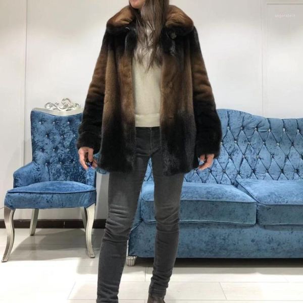 

denvinny 2020 real coat women winter natural coat import1, Black