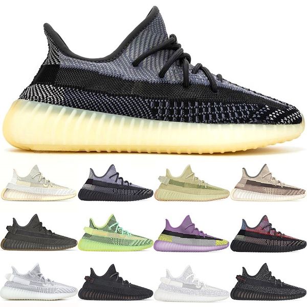 

kanye west men women running shoes mens trainers israfil asriel zyon oreo black static cinder reflective fashion sports sneakers size 5-13