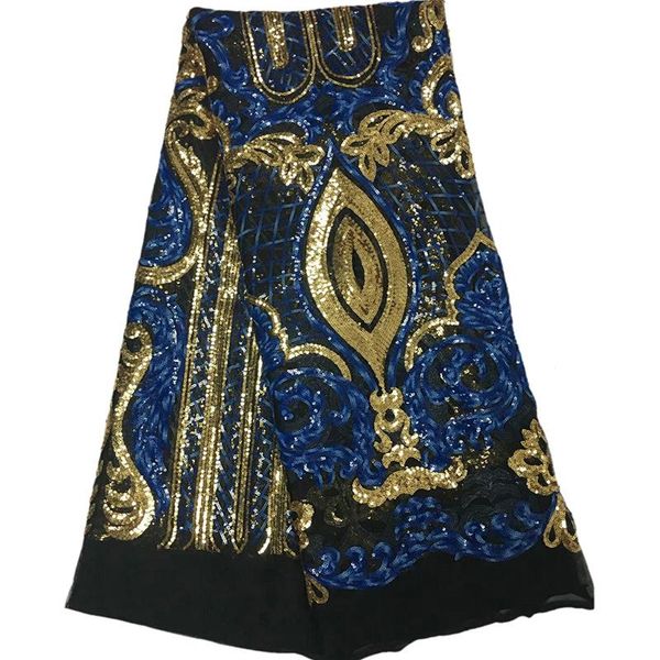 

golden and royal blue color sequins pattern tulle lace dress fabric zf8,good quality and wholesale price french lace fabric, Pink;blue