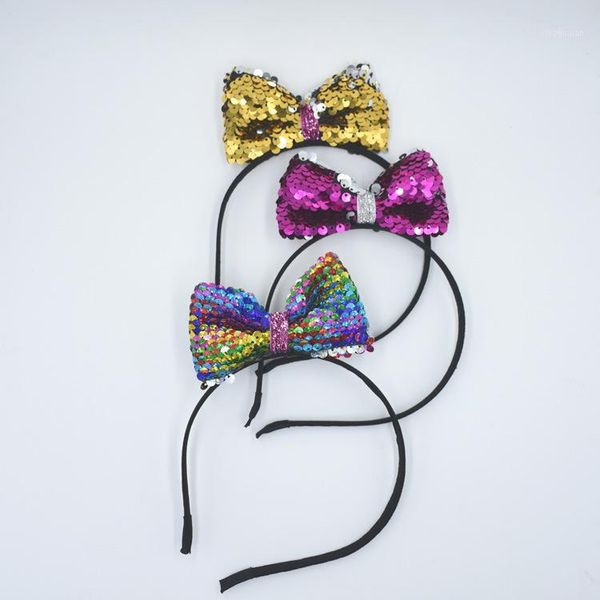 

hair accessories 10pcs ins boutique glitter changeable bow sticks solid sequin bowknot hairbands fashion princess party accessories1, Slivery;white