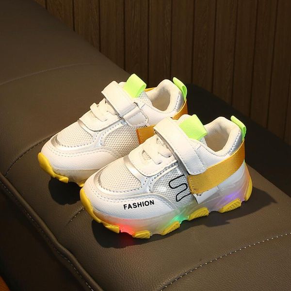 

ребенок спортивная обувь весна светящиеся мода дышащие дети мальчики чистая обувь для девочек кроссовки с легкими кроссовки qylfcz infant200, Black