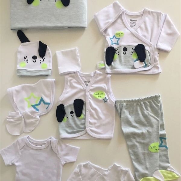 

male baby 10 piece neon dog hospital output 100 cotton 439224055 1027, Red;yellow