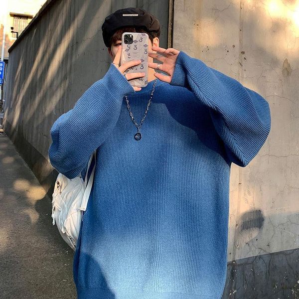 

2020 men's solid color thick wool sweaters loose clothes cashmere pullover keep warm coats 13 color knitting plus size -3xl1, White;black