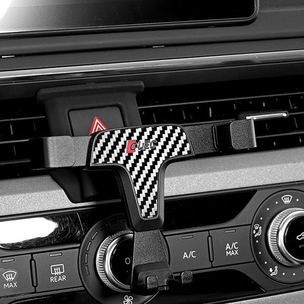 

for audi a4 a5 2019 plastic alloy carbon car bracket mobile phone holder air vent mount stand 1 set