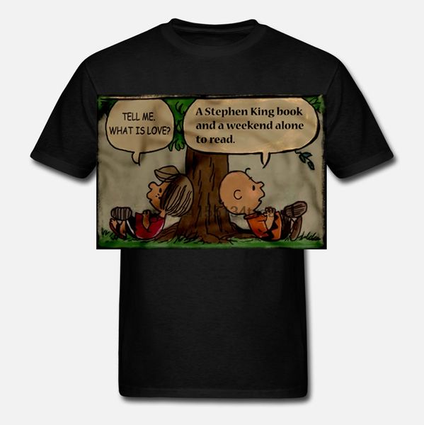

sport men t shirt tell me what is love a stephen king book and a weekend alone to read women t-shirt