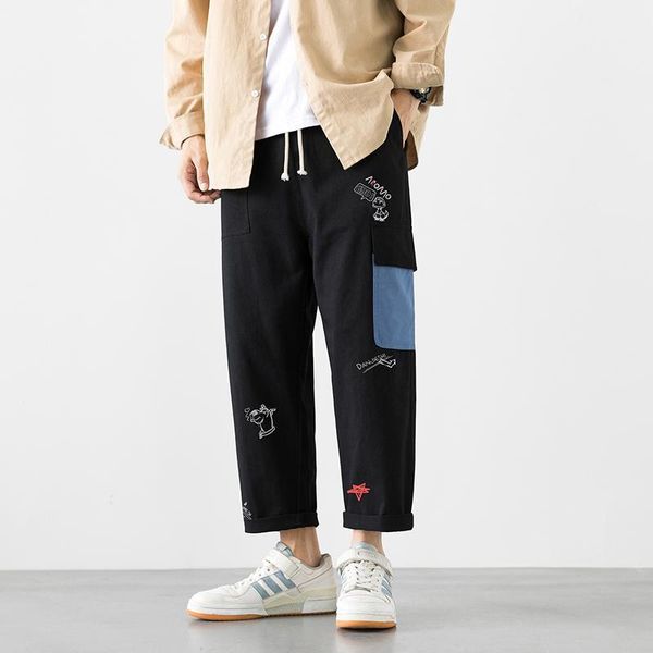 

men's pants 2021 men's streetwear ankle length breathable casual outdoor jogger pant summer men clothing1, Black