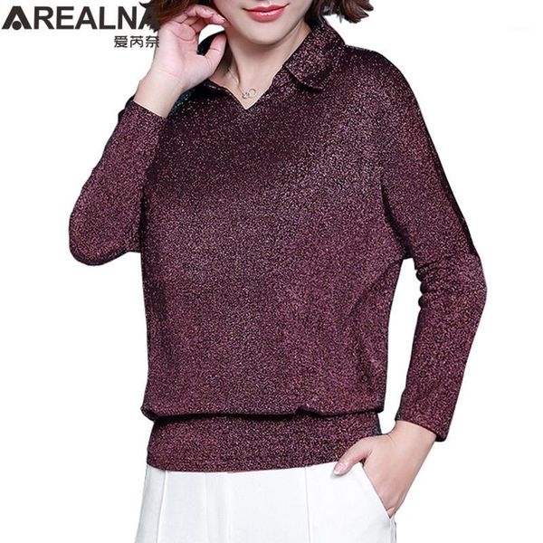 

blusas mujer de moda 2019 korean style shiny lurex womens and blouses plus size long sleeve blouse sequin streetwear shirts1, White