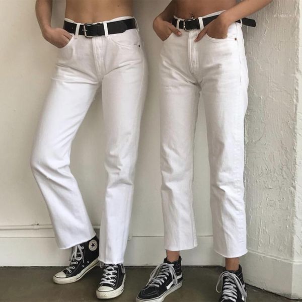 

women's jeans baggy jeans for women 2020 mom high waist white loose washed fashion straight denim pants vintage streetwear1, Blue