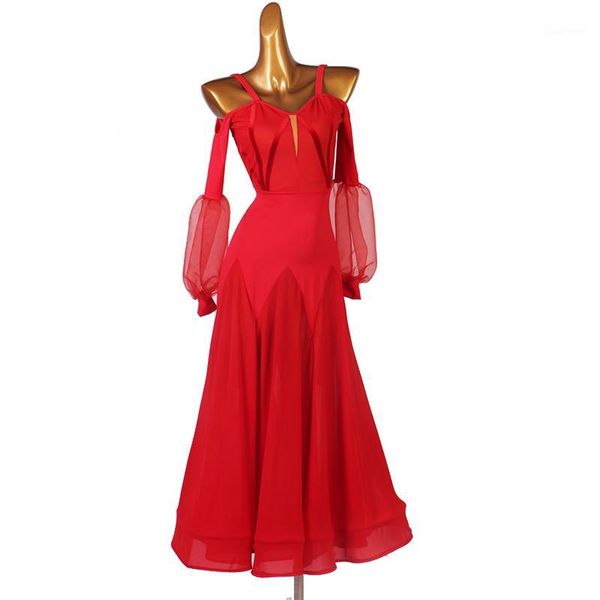 

custom elegant classical ballroom dance dresses women ballroom dancing clothes competition standard dance dress waltz foxtrot1, Black;red