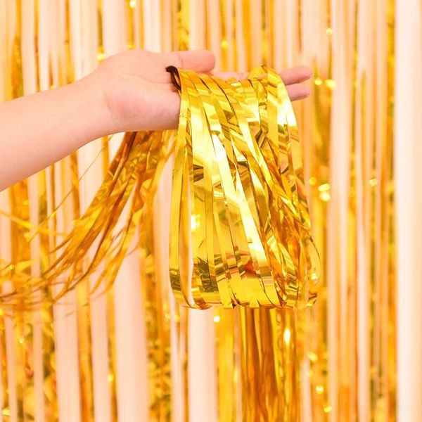 

fni1f bright rain tassel curtain silk color stage decoration background wall layout ribbon party strip wedding ribbon 1 2m ogic5