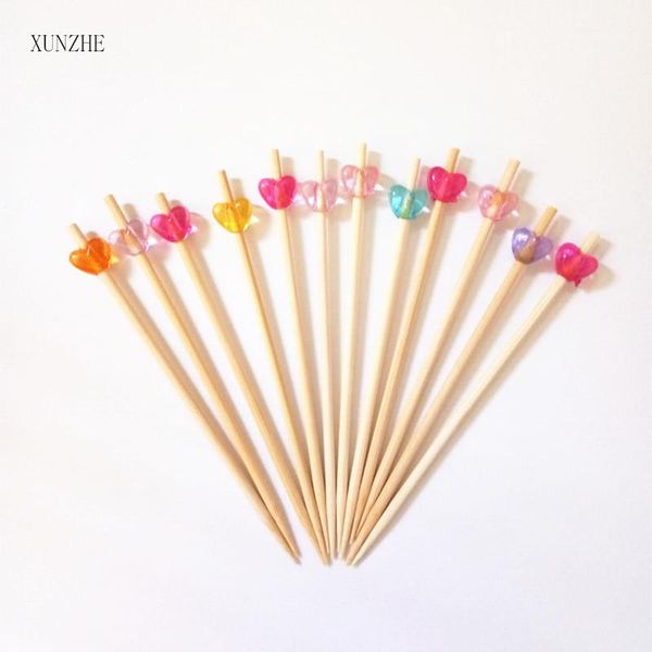 

xunzhe food picks 50pc heart shape fruit fork sticks buffet cupcake ers cocktail forks wedding festival decorations birthday bbynjv