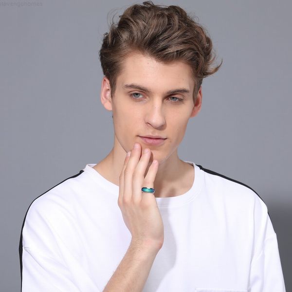 

4mm wide platinum quality color changing mood ring mix size 16 to 21, Silver