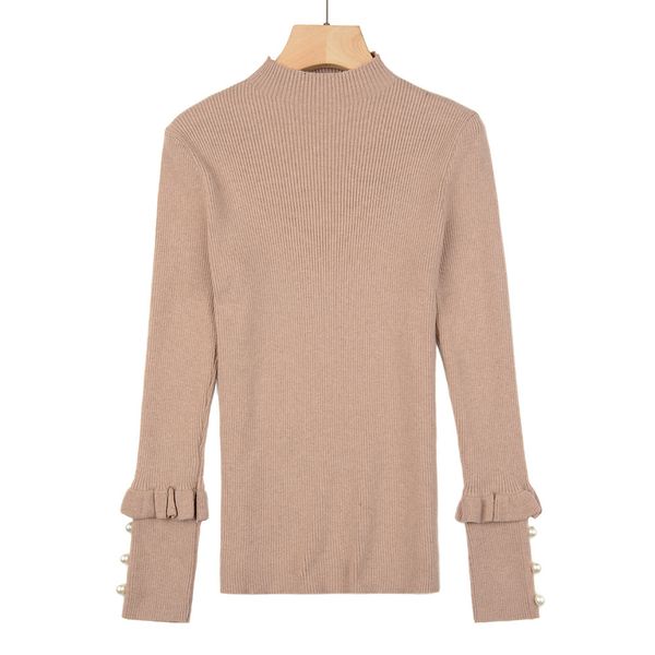 

2021 new glitter knitted women autumn winter basic pullover sweater high elasticity ladies silm jumper mc6i, White;black